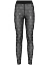 Philipp Plein Monogram-pattern Leggings In "02 Black"