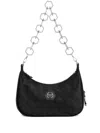 Philipp Plein Monogram-pattern Satin Shoulder Bag In Black