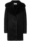 Philipp Plein Monogram-pattern Shearling Coat In Black