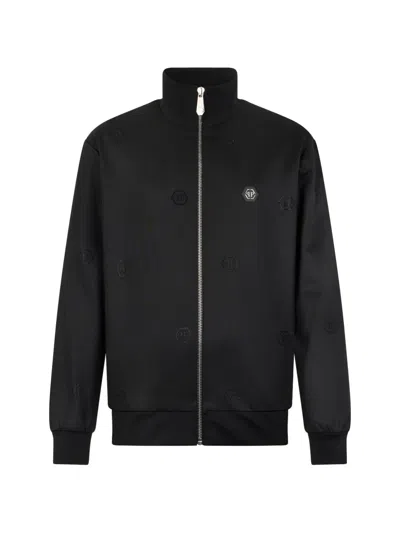 Philipp Plein Monogram-pattern Sport Jacket In Black