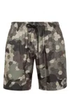 Philipp Plein Camouflage Long Swim Boxer Monogram In Brown