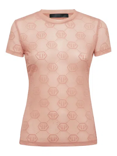 Philipp Plein T-shirt Mit Monogrammmuster In Neutral