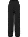 Philipp Plein Monogram-pattern Wide-leg Trousers In 黑色