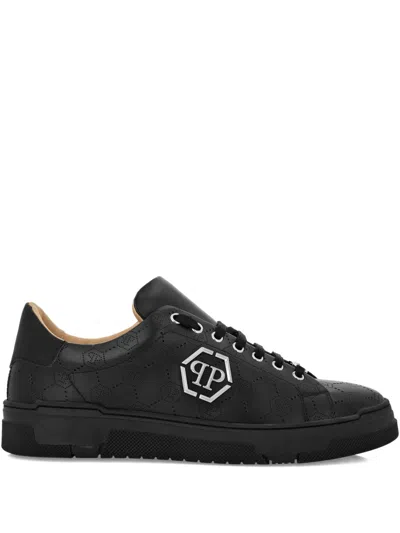 Philipp Plein Sneakers Mit Monogramm-schild In Black