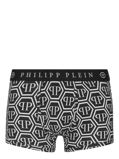 Philipp Plein Monogram-print Boxer Briefs In Black