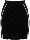 Philipp Plein Monogram Print Fitted Skirt In Black
