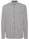 Philipp Plein Monogram-print Shirt In Black