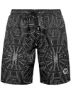 PHILIPP PLEIN MONOGRAM-PRINT SWIM SHORTS