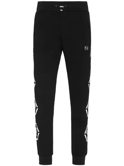 Philipp Plein Monogram-print Track Pants In Black