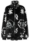 Philipp Plein Monogram-print Zip-up Jacket In Black