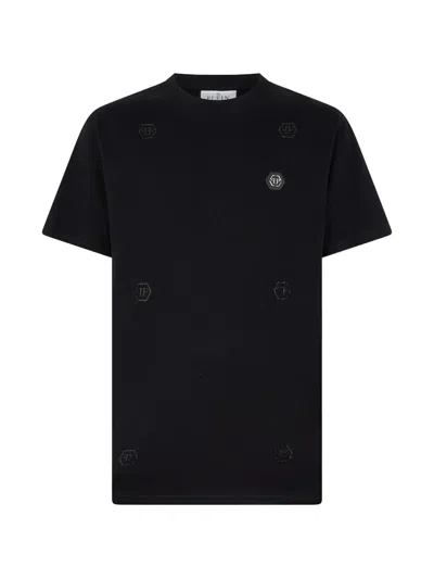 Philipp Plein Monogram Round-neck T-shirt In Black