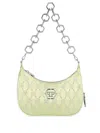 Philipp Plein Monogram Satin Shoulder Bag In Green
