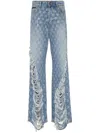 Philipp Plein Ripped Trousers In Blue