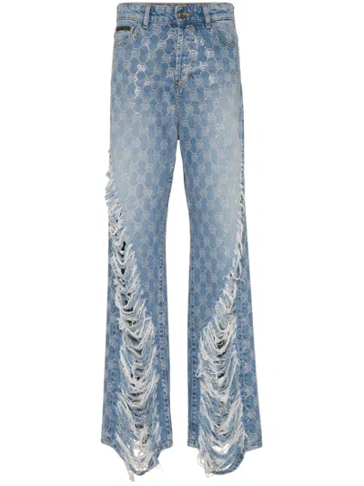 PHILIPP PLEIN MONOGRAM STRASS JEANS