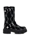 Philipp Plein Monogram Strass-embellished Boots In Black