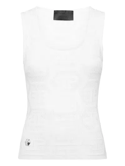 Philipp Plein Monogram Tank Top In White