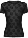 Philipp Plein Monogram Crystal-embellished T-shirt In Black