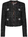 Philipp Plein Monogram Tweed Jacket In Black