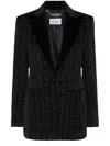 Philipp Plein Monogram Velvet Single Breasted Blazer In Black