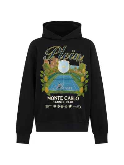 Philipp Plein Hoodie Monte Carlo Tennis Club Men In Black