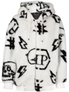 Philipp Plein Motif-print Zip-fastening Hoodie In White