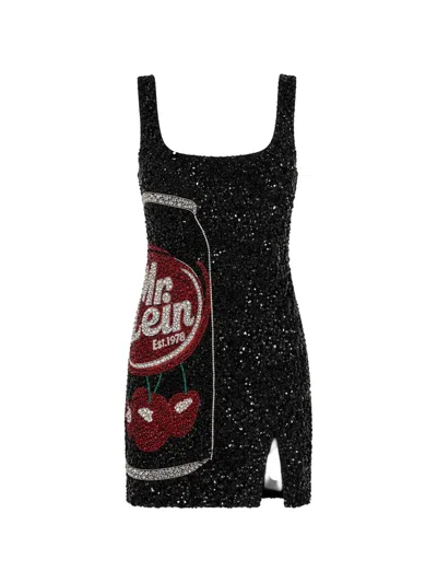 Philipp Plein Mr Plein Cherry Can Crystal-embellished Mini Dress In Red