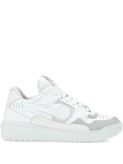 Philipp Plein Multi-panel Leather Sneakers In White