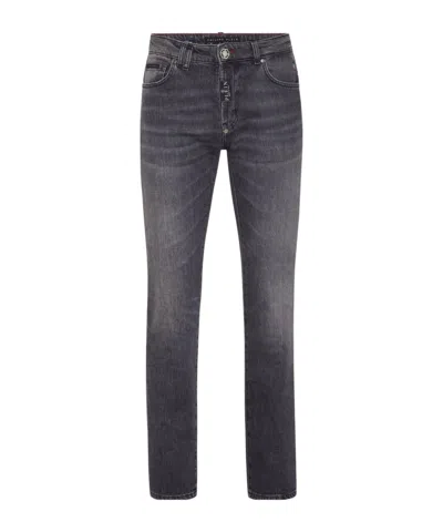 Philipp Plein Multi-pocket Denim Trousers In Black