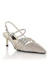 Philipp Plein Multi-strap Mid-heel Slingbacks 5 Mix Strass In Neutral