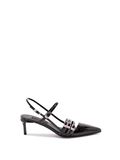 Philipp Plein Multi-strap Mid-heel Slingbacks In Black