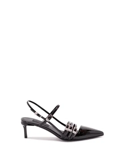 Philipp Plein Multi-strap Mid-heel Slingbacks In Black