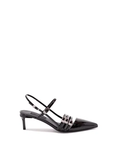 Philipp Plein Multi-strap Mid-heel Slingbacks In Black