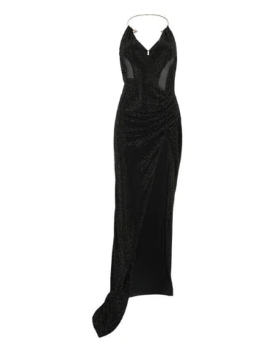 Philipp Plein Multicutting Maxi Dress Piercing Strass Women In Black