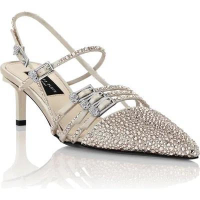 Philipp Plein Multi-strap Mid-heel Slingbacks 5 Mix Strass Women In Neutral