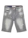 Philipp Plein Mykonos Denim Shorts In Grey
