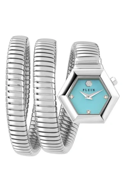 PHILIPP PLEIN PHILIPP PLEIN $NAKE HEXAGON CRYSTAL BRACELET WATCH, 28MM