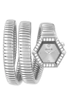 Philipp Plein Women's Snake Hexagon Stainless Steel Wrap Bracelet Watch 28mm In Stainless Steel