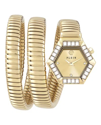 Philipp Plein $nake Hexagon Crystal Watch In Gold