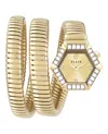 Philipp Plein Women's Snake Hexagon Gold Ion Plated Wrap Bracelet Watch 28mm In Multi