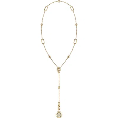 Philipp Plein $nake Hexagon Pendant Y-necklace Watch, 28mm In Gold