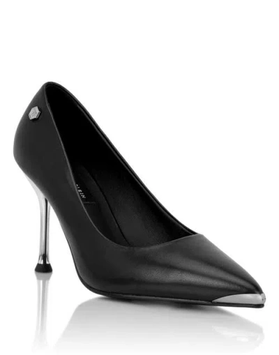 Philipp Plein Nappa Decollete Hi-heels Pump H110 Hexagon Women In Black