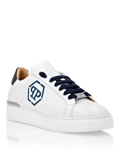 Philipp Plein Nappa Leather Lo-top Sneakers Hexagon In White