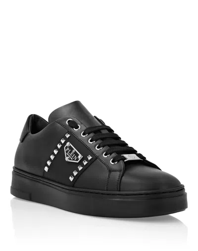Philipp Plein Nappa Leather Lo-top Sneakers Hexagon In Black