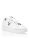 Philipp Plein Nappa Leather Lo-top Sneakers Skull In White