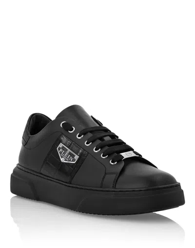 Philipp Plein Nappa Leather Lo-top Sneakers Triangle Plein In Black
