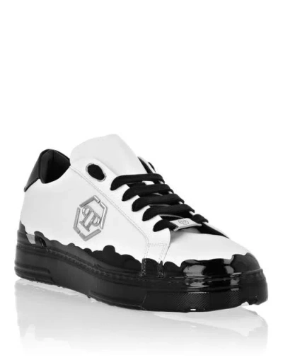 Philipp Plein Nappa Leather Low Top Sneakers Carson Paint Unisex In Black