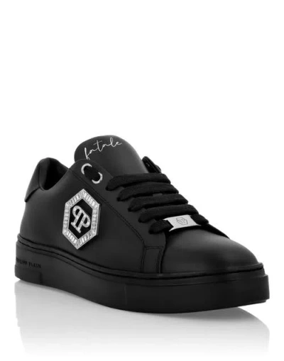 Philipp Plein Nappa Leather Low Top Sneakers Crystal Fatale Women In Black