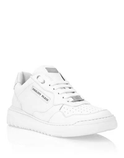 Philipp Plein Nappa Leather Low Top Sneakers Lettering In Multi