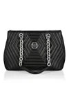 Philipp Plein Nappa Shoulder Bag Hexagon In Black