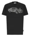 Philipp Plein Car Crew Neck Graphic Print Short Sleeves In Black